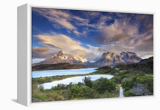 Chile, Patagonia, Torres Del Paine National Park (Unesco Site), Lake Peohe-Michele Falzone-Framed Premier Image Canvas