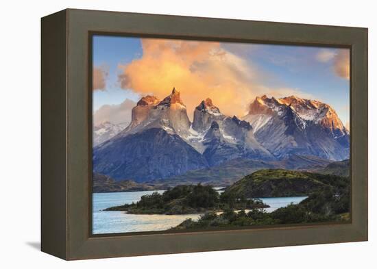 Chile, Patagonia, Torres Del Paine National Park (Unesco Site), Lake Peohe-Michele Falzone-Framed Premier Image Canvas