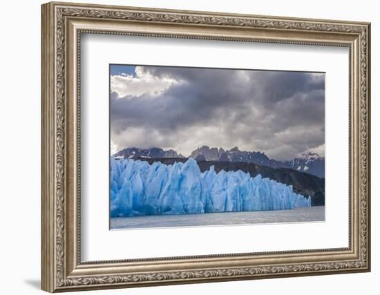 Chile, Patagonia, Torres del Paine NP. Blue Glacier and Mountains-Cathy & Gordon Illg-Framed Photographic Print