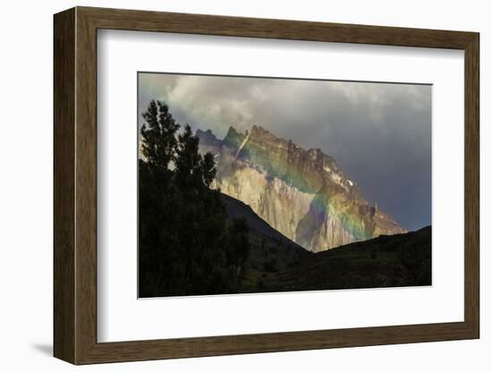 Chile, Patagonia, Torres del Paine NP. Green Rainbow and Mountain-Cathy & Gordon Illg-Framed Photographic Print