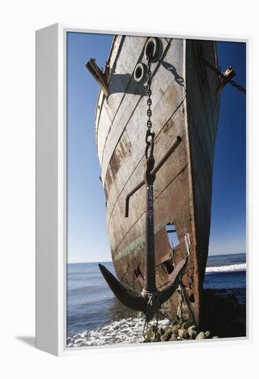 Chile, Punta Arenas, Shipwreck of Lonsdale Port Area-Walter Bibikow-Framed Premier Image Canvas