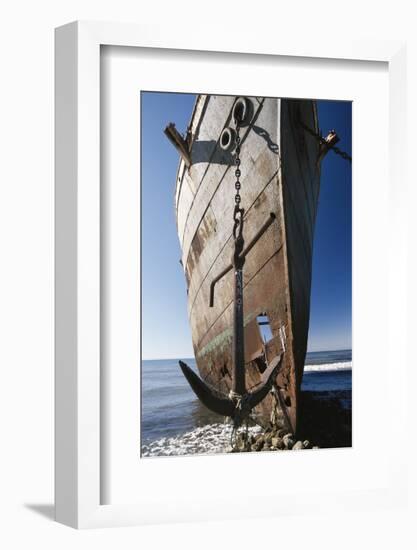Chile, Punta Arenas, Shipwreck of Lonsdale Port Area-Walter Bibikow-Framed Photographic Print