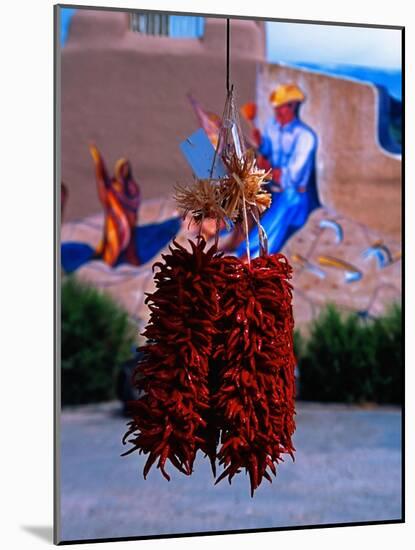 Chile Ristras of Taos, New Mexico-George Oze-Mounted Photographic Print