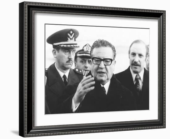 Chile's President Salvador Allende in New York to Address the United Nations, Dec, 3, 1972-null-Framed Photo