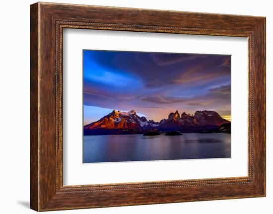 Chile, Torres de Paine, lenticular clouds-George Theodore-Framed Photographic Print