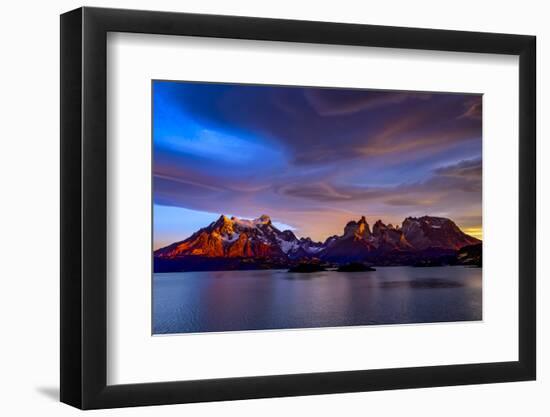 Chile, Torres de Paine, lenticular clouds-George Theodore-Framed Photographic Print
