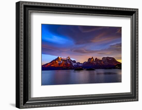 Chile, Torres de Paine, lenticular clouds-George Theodore-Framed Photographic Print