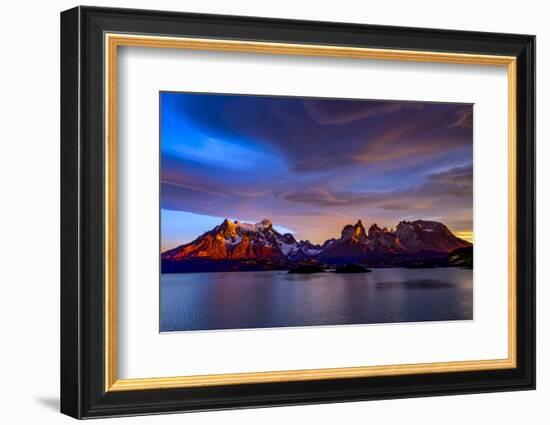 Chile, Torres de Paine, lenticular clouds-George Theodore-Framed Photographic Print