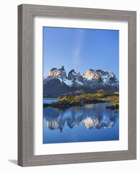 Chile, Torres Del Paine, Magallanes Province, Torres Del Paine National Park and Paine Massif-Nigel Pavitt-Framed Photographic Print