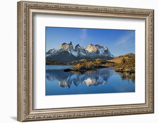 Chile, Torres Del Paine, Magallanes Province, Torres Del Paine National Park and Paine Massif-Nigel Pavitt-Framed Photographic Print