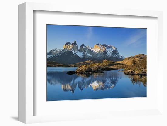 Chile, Torres Del Paine, Magallanes Province, Torres Del Paine National Park and Paine Massif-Nigel Pavitt-Framed Photographic Print