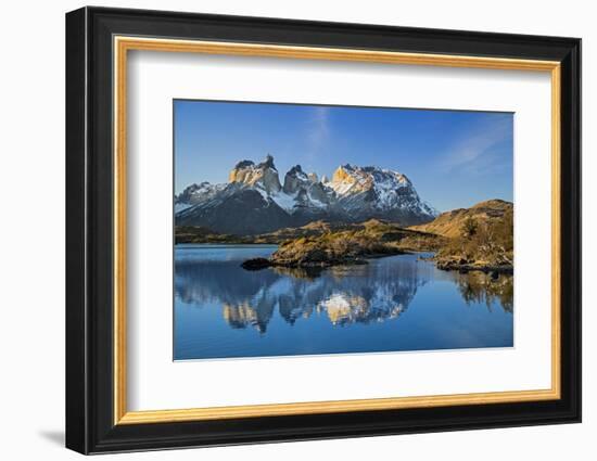 Chile, Torres Del Paine, Magallanes Province, Torres Del Paine National Park and Paine Massif-Nigel Pavitt-Framed Photographic Print