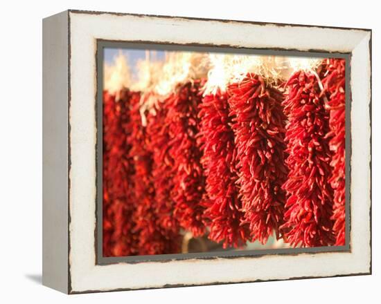 Chili Pepper Ristras, Santa Fe, New Mexico-Walter Bibikow-Framed Premier Image Canvas