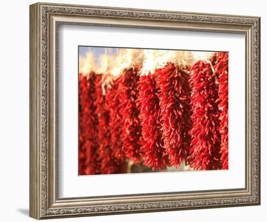 Chili Pepper Ristras, Santa Fe, New Mexico-Walter Bibikow-Framed Photographic Print