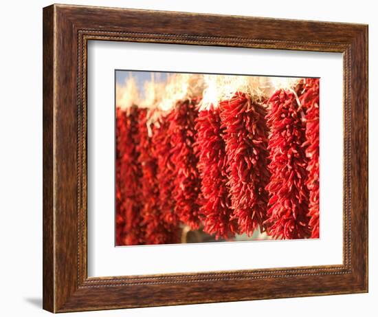 Chili Pepper Ristras, Santa Fe, New Mexico-Walter Bibikow-Framed Photographic Print