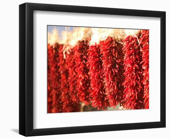 Chili Pepper Ristras, Santa Fe, New Mexico-Walter Bibikow-Framed Photographic Print