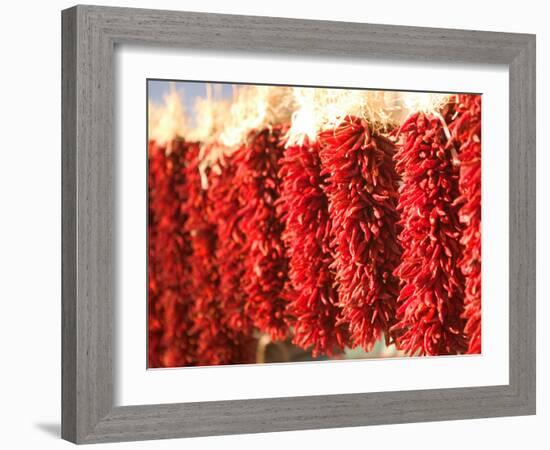 Chili Pepper Ristras, Santa Fe, New Mexico-Walter Bibikow-Framed Photographic Print