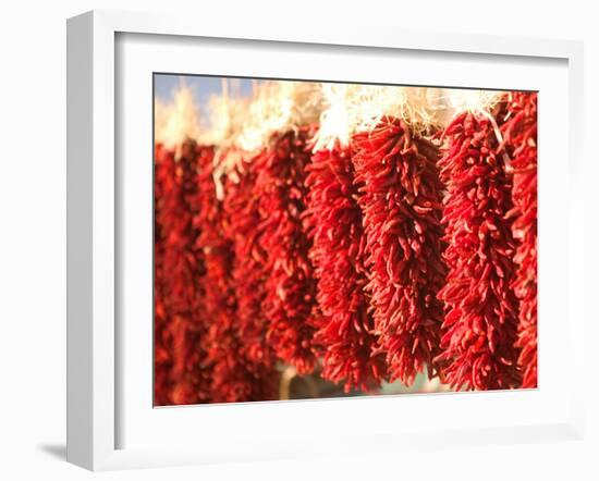 Chili Pepper Ristras, Santa Fe, New Mexico-Walter Bibikow-Framed Photographic Print