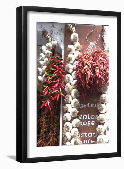 Chili Peppers and Garlic for Sale Outside of a Shop, Amalfi, Amalfi Coast, Campania, Italy-Natalie Tepper-Framed Photo