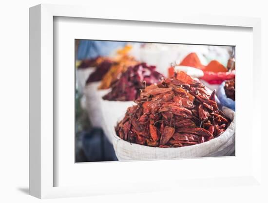 Chili Peppers, Campesino Market (Mercado Campesino), Sucre, Bolivia, South America-Matthew Williams-Ellis-Framed Photographic Print