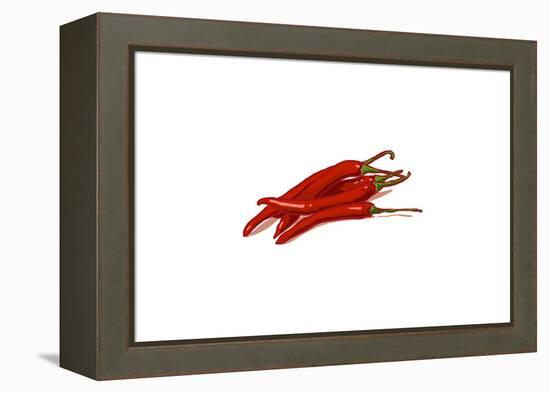 Chili Peppers - Icon-Lantern Press-Framed Stretched Canvas