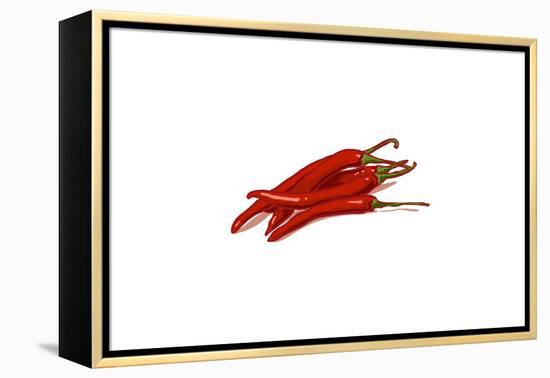 Chili Peppers - Icon-Lantern Press-Framed Stretched Canvas