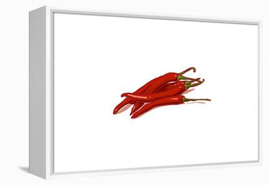 Chili Peppers - Icon-Lantern Press-Framed Stretched Canvas