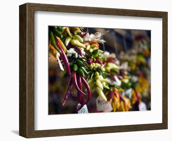 Chili Peppers in Pike Place Market, Seattle, WA-Walter Bibikow-Framed Photographic Print