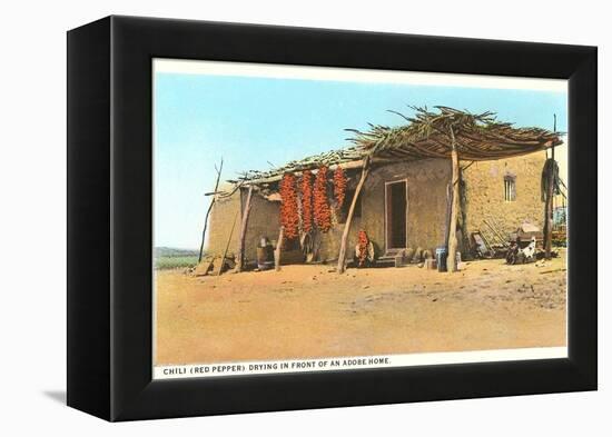 Chili Ristras Drying by Adobe House-null-Framed Stretched Canvas