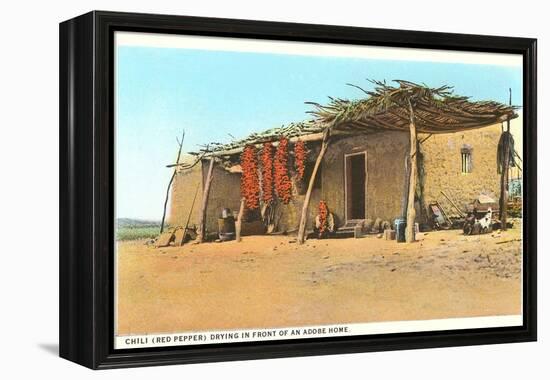 Chili Ristras Drying by Adobe House-null-Framed Stretched Canvas