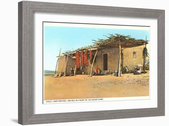 Chili Ristras Drying by Adobe House-null-Framed Art Print