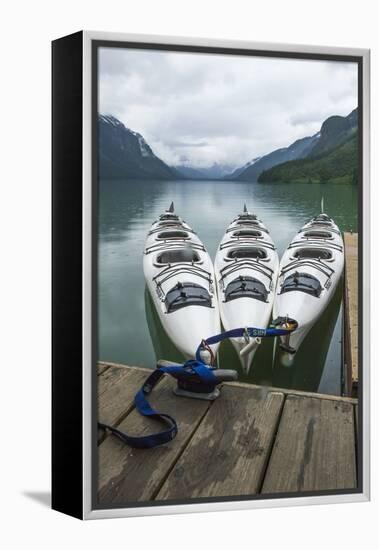 Chilkoot Lake, Kayaks at the Dock Haines, Alaska-Michael Qualls-Framed Premier Image Canvas