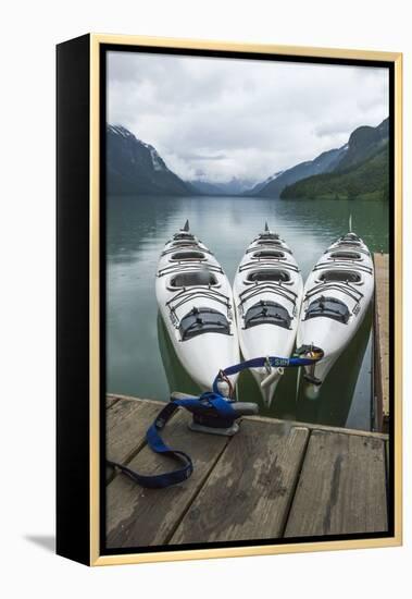 Chilkoot Lake, Kayaks at the Dock Haines, Alaska-Michael Qualls-Framed Premier Image Canvas