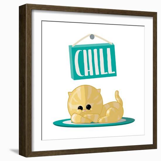 Chill White-Jace Grey-Framed Art Print