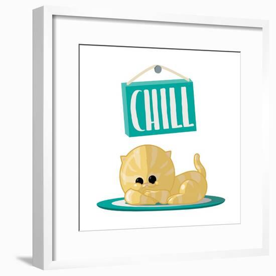 Chill White-Jace Grey-Framed Art Print