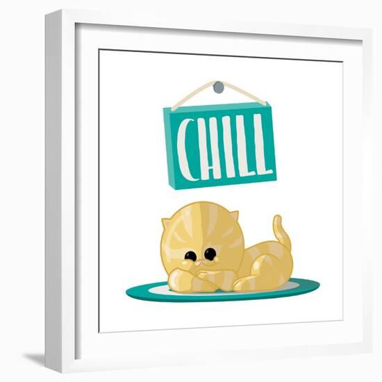 Chill White-Jace Grey-Framed Art Print