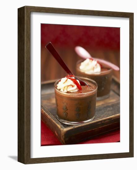 Chilli Chocolate Mousse in Two Glasses-Marc O^ Finley-Framed Photographic Print