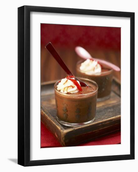 Chilli Chocolate Mousse in Two Glasses-Marc O^ Finley-Framed Photographic Print