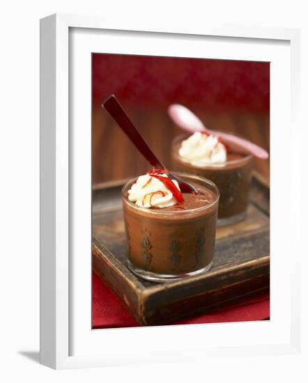Chilli Chocolate Mousse in Two Glasses-Marc O^ Finley-Framed Photographic Print