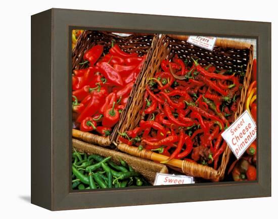 Chilli Peppers, Ferry Building Farmer's Market, San Francisco, California, USA-Inger Hogstrom-Framed Premier Image Canvas