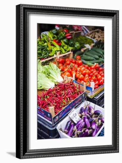 Chillies and Tomatoes for Sale at Capo Market-Matthew Williams-Ellis-Framed Photographic Print