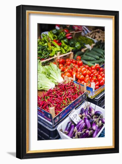 Chillies and Tomatoes for Sale at Capo Market-Matthew Williams-Ellis-Framed Photographic Print