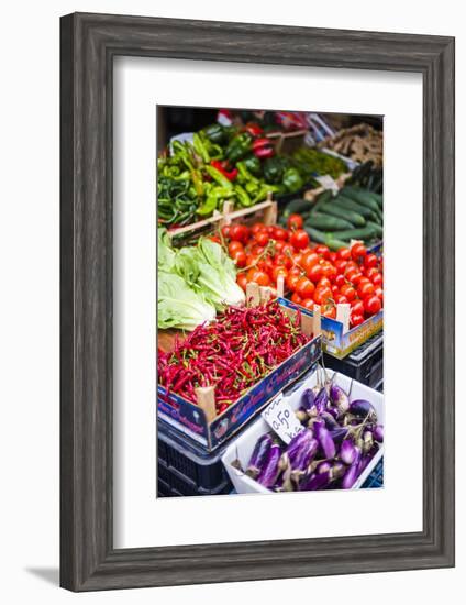 Chillies and Tomatoes for Sale at Capo Market-Matthew Williams-Ellis-Framed Photographic Print