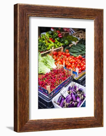 Chillies and Tomatoes for Sale at Capo Market-Matthew Williams-Ellis-Framed Photographic Print