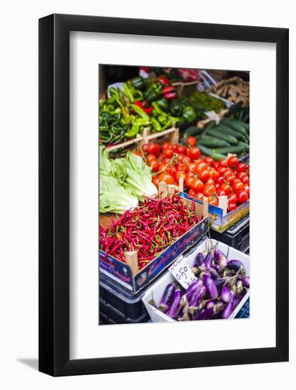 Chillies and Tomatoes for Sale at Capo Market-Matthew Williams-Ellis-Framed Photographic Print