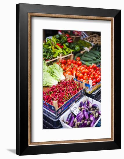 Chillies and Tomatoes for Sale at Capo Market-Matthew Williams-Ellis-Framed Photographic Print