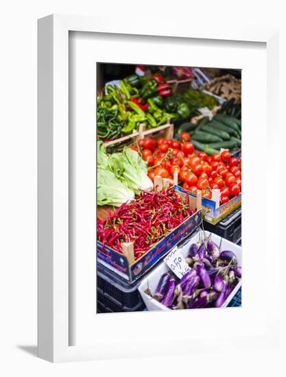 Chillies and Tomatoes for Sale at Capo Market-Matthew Williams-Ellis-Framed Photographic Print