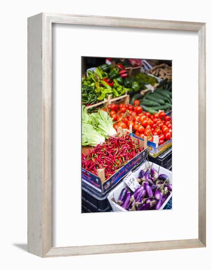 Chillies and Tomatoes for Sale at Capo Market-Matthew Williams-Ellis-Framed Photographic Print