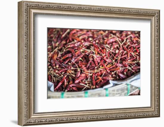 Chillies for Sale at Hsipaw (Thibaw) Market, Shan State, Myanmar (Burma), Asia-Matthew Williams-Ellis-Framed Photographic Print