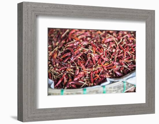 Chillies for Sale at Hsipaw (Thibaw) Market, Shan State, Myanmar (Burma), Asia-Matthew Williams-Ellis-Framed Photographic Print